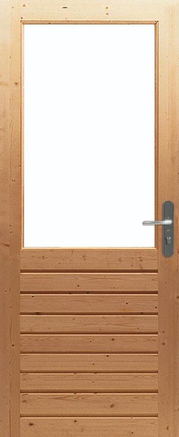 Nieuwe vurenhouten achterdeur 201,5cm hoog en 88cm breed beschikbaar voor biedingen