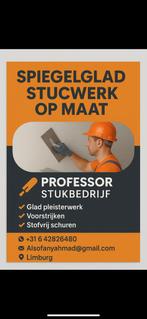 Professionele Stukadoor Glad pleisterwerk tv wanden plafonds, Diensten en Vakmensen, Stucwerk