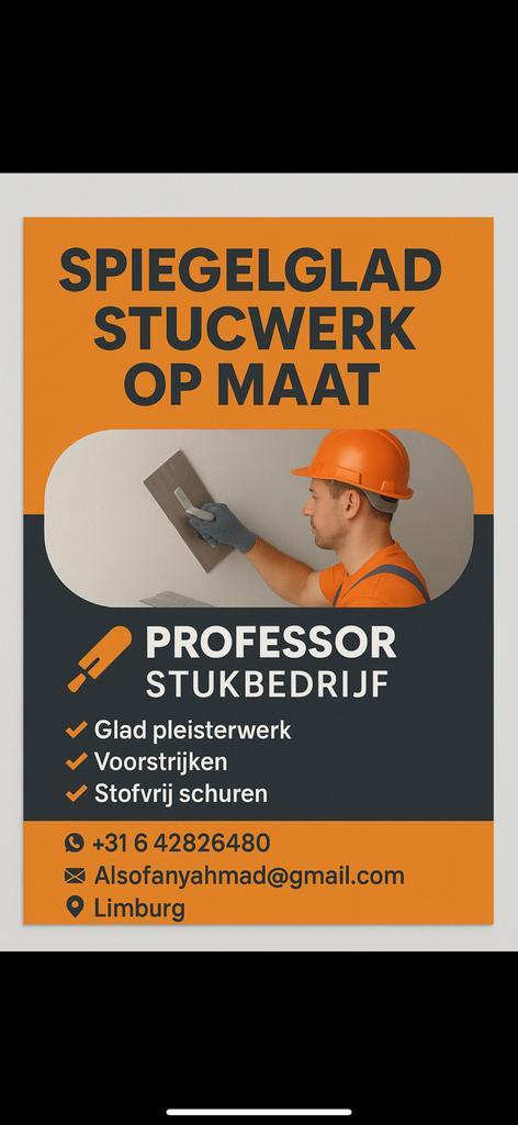 Professionele Stukadoor Glad pleisterwerk tv wanden plafonds, Diensten en Vakmensen, Stukadoors en Tegelzetters, Stucwerk