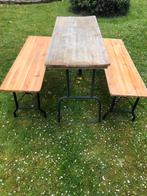 Tuinset tafel met 2 bankjes alles inklapbaar 75 euro setje, Tuin en Terras, Bank, Ophalen of Verzenden, Zo goed als nieuw, Tuinset