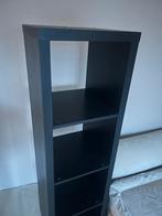 Zwarte Ikea kast met planken kallax, Ophalen, Minder dan 50 cm, Gebruikt, 150 tot 200 cm