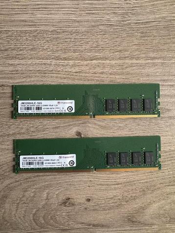 2x Transcend RAM 16GB DDR4 3200Mhz (32GB totaal) beschikbaar voor biedingen