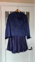 Vera mont zijden rok met jasje en bustier maat 40, Maat 38/40 (M), Overige typen, Blauw, Ophalen of Verzenden