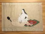 Antieke Japanse shunga schildering op papier, Verzenden
