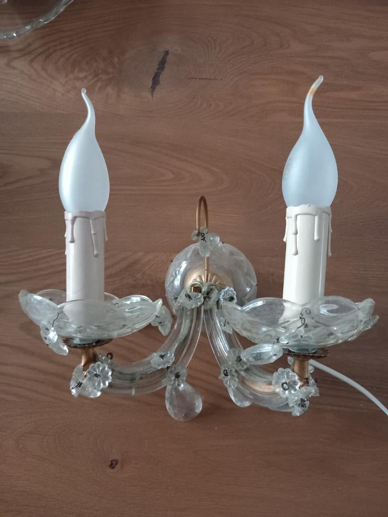 Wand kandelaar met glas, Overige materialen, Gebruikt, Ophalen of Verzenden, Kandelaar