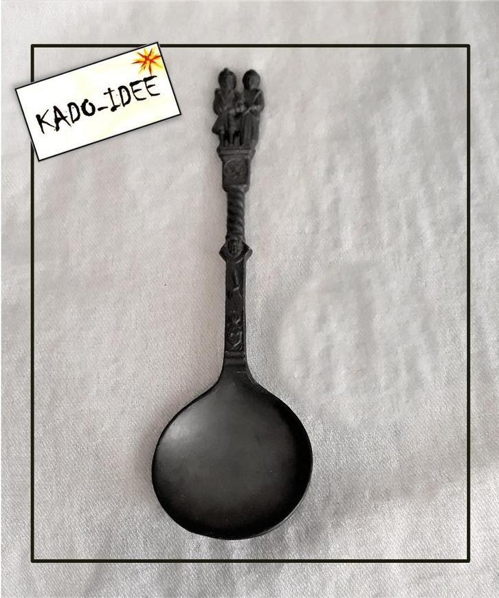 Tinnen lepel – bruidslepel, 18 cm  ¤  1930 - 1960, Antiek en Kunst, Antiek | Tin, Ophalen of Verzenden