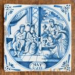 Antieke 18e eeuwse bijbel tegel. MAT 2:V:11, Antiek en Kunst, Antiek | Wandborden en Tegels, Ophalen of Verzenden