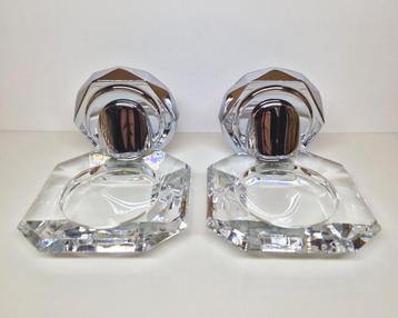 Art Deco stijl kristalglazen zeephouders 2 stuks. beschikbaar voor biedingen