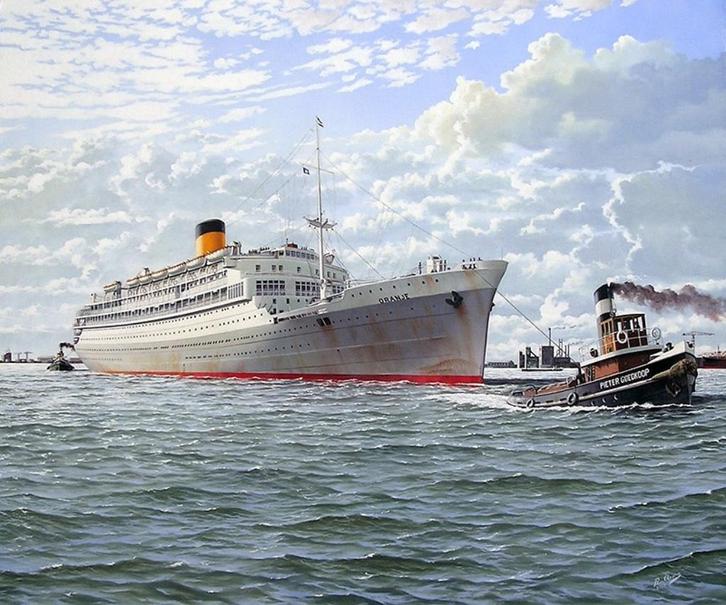 Schilderijen van nostalgische schepen, Antiek en Kunst, Kunst | Schilderijen | Klassiek, Ophalen of Verzenden