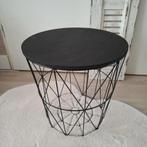 Mooi zwart bijzettafeltje van draad metaal., Minder dan 45 cm, Minder dan 55 cm, Metaal of Aluminium, Rond