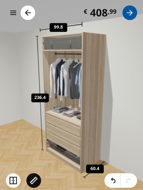 PAX kast + inrichting, Huis en Inrichting, Kasten | Kledingkasten, Zo goed als nieuw, 200 cm of meer, 50 tot 100 cm, 50 tot 75 cm