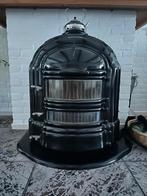 Antieke Gietijzeren Half Ei Kachel, Huis en Inrichting, Kachels, Ophalen, Gebruikt, Houtkachel, Vrijstaand