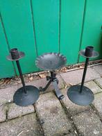 Metalen Kaarsenstandaarden Set, Gebruikt, Zwart, Ophalen of Verzenden, Metaal