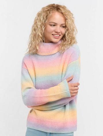 Ragwear trui met col gebreid SAFINA regenboog pastel tinten beschikbaar voor biedingen