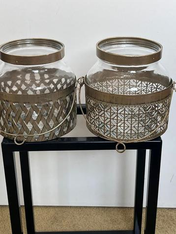 Set van 2 gouden windlichten beschikbaar voor biedingen