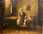 Schilderij van JC Verburgh: Moeder en kinderen, Antiek en Kunst, Kunst | Schilderijen | Klassiek, Ophalen