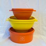 3 Vintage Tupperware bewaarboxen met sterdeksels, Ophalen of Verzenden, Gebruikt, Geel, Bus of Trommel