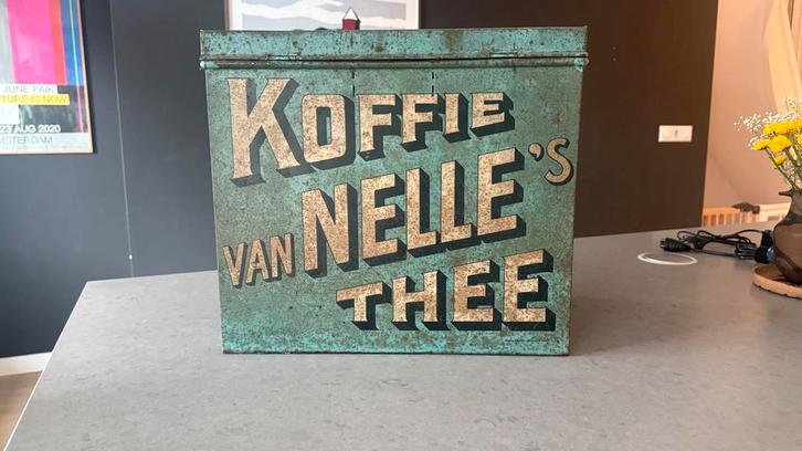 Vintage Van Nelle Koffie & Thee Blik, Antiek en Kunst, Antiek | Emaille, Ophalen