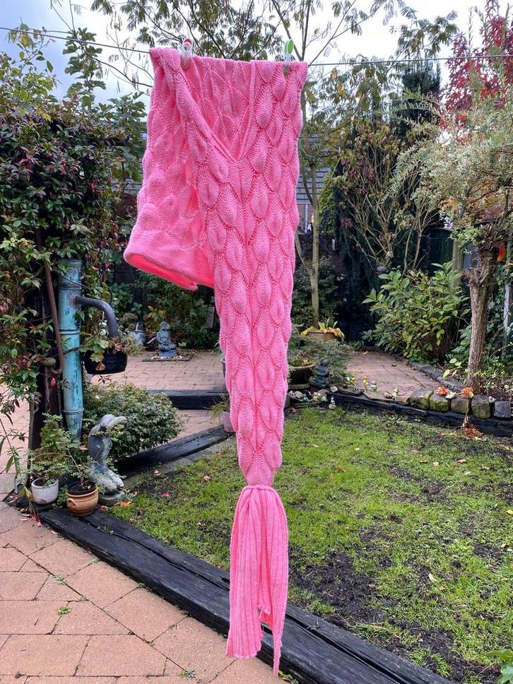 Kinder knuffeldeken zeemeernin model roze, Huis en Inrichting, Woonaccessoires | Plaids en Woondekens, Zo goed als nieuw, Ophalen of Verzenden