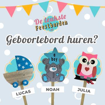Geboorteborden huren voor jongen en meisje beschikbaar voor biedingen