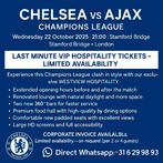 Chelsea - Ajax Vip Hospit| Champions League
22 oktober 2025, Drie personen of meer, Oktober
