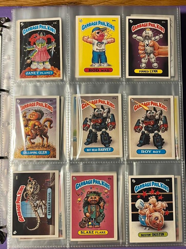 verzameling GPK Garbage Pail Kids stickers kaarten jaren ’80, Hobby en Vrije tijd, Stickers en Plaatjes, Zo goed als nieuw, Meerdere plaatjes