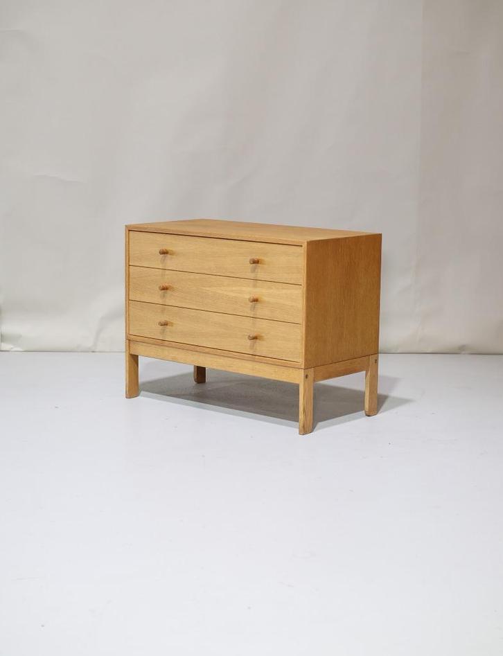 (2x) Eiken ladekast Deens vintage 1960, Huis en Inrichting, Kasten | Ladekasten, Zo goed als nieuw, Minder dan 100 cm, 50 tot 100 cm