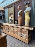 Robuste werktafel, dressoir, ladekast, authentiek, naturel, Ophalen
