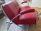 Rode vintage tweezitsbank (vis) Dyker / Anton Lorentz, Huis en Inrichting, Ophalen, Gebruikt, Jaren 30, Metaal