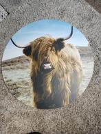 Mooie ronde cirkel met Schotse hooglander 80 cm, Huis en Inrichting, Woonaccessoires | Wanddecoraties, Zo goed als nieuw, Ophalen