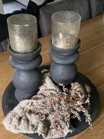 Stoere Kandelaar Set Zwart, Huis en Inrichting, Woonaccessoires | Kandelaars en Kaarsen, Ophalen, Zwart, Zo goed als nieuw, Hout