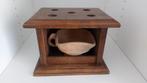 Voetenstoof Eiken met aardwerken kolenbakje, Ophalen, Gebruikt