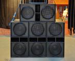 4 x Dubbele 18" Reflex Subs met Beyma 18LEX1600ND, Gebruikt, Subwoofer, 120 watt of meer, Ophalen