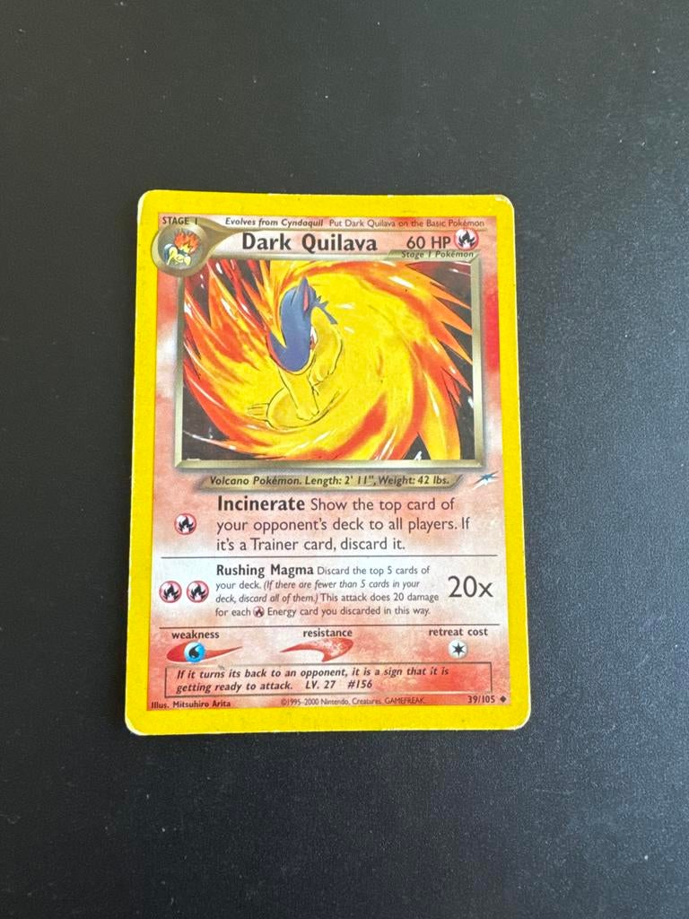 Dark Quilava Pokémon kaart - Near Mint, Ophalen, Zo goed als nieuw, Losse kaart