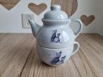 Prachtige Vintage Theepot + Mok met Katten Poezen Porselein, Ophalen of Verzenden, Zo goed als nieuw, Porselein, Compleet servies