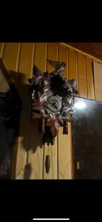 Antieke Koekoeksklok met Vogel en Bladeren, Ophalen of Verzenden