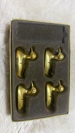 Gouden Eend Kandelaars - Set van 4 Vintage, Ophalen of Verzenden, Zo goed als nieuw, Goud, Kandelaar