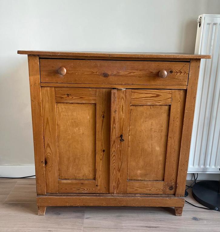 Sideboard / kabinet / antieke kast licht grenen - 80/80/41cm, Antiek en Kunst, Antiek | Meubels | Kasten, Ophalen