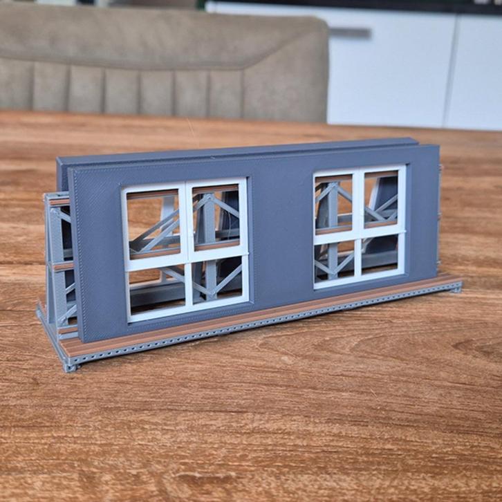 Bok met 2x Wandpaneel met Kozijnen 8x3 meter – 1-50, Hobby en Vrije tijd, Modelauto's | 1:50, Nieuw, Bus of Vrachtwagen, Overige merken