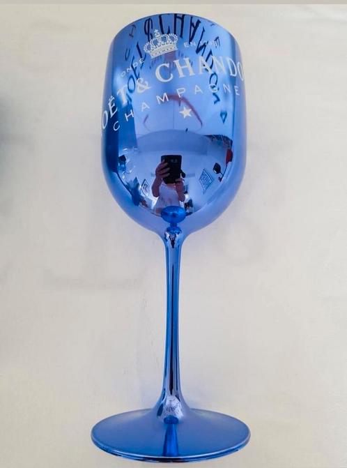 Metallic Blauwe champagne glazen van MOËT & CHANDON ‼️, Verzamelen, Glas en Borrelglaasjes, Nieuw, Overige typen, Ophalen of Verzenden