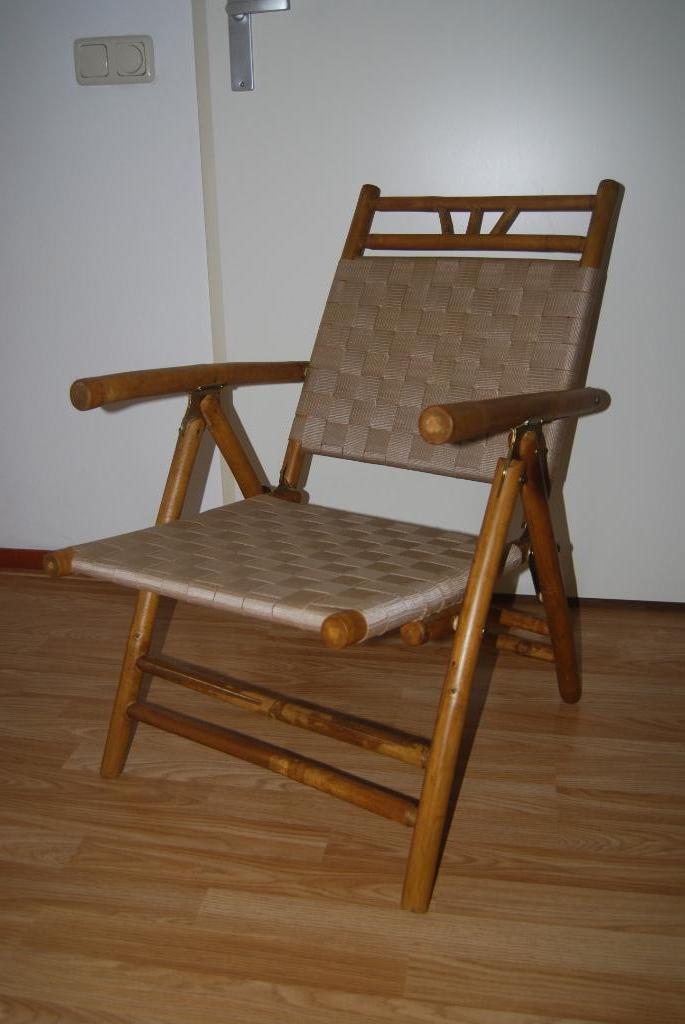 Bamboe relax stoel., Huis en Inrichting, Stoelen, Zo goed als nieuw, Eén, Stof, Overige materialen, Bruin, Ophalen