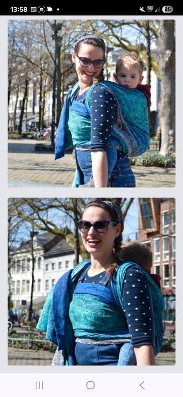 Supermooie aqua blauwe draagdoek maat 6 (460 cm) beschikbaar voor biedingen