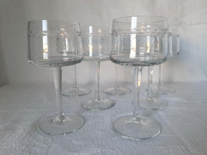 Antieke Kristallen Wijnglazen - Set van 7, Antiek en Kunst, Antiek | Glas en Kristal, Ophalen of Verzenden
