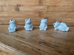 Vintage porseleinen kikker beeldjes - set van 4, Antiek en Kunst, Antiek | Porselein, Ophalen of Verzenden
