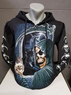 Zwart vest, Skull, Reaper, printvest, Kleding | Heren, Truien en Vesten, Ophalen of Verzenden, Nieuw, Overige maten, Zwart