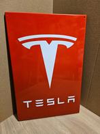TESLA auto reclamebord 60x40cm emaille - verzamelobject logo, Ophalen of Verzenden, Zo goed als nieuw, Auto's
