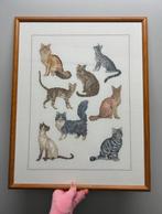 Groot vintage borduurwerk van katten, Ophalen