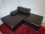 Chaises longue hoekbank kramfors Ikea leer met hocker, Ophalen, Eenpersoons, Zo goed als nieuw, Metaal