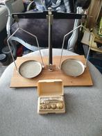Apothekers weegschaal met gewichtjes, Ophalen of Verzenden, Zo goed als nieuw, Minder dan 10 kg