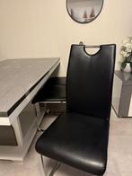 6 Zwarte Design Stoelen - Set van 6, Huis en Inrichting, Stoelen, Ophalen, Gebruikt, Zwart, Leer